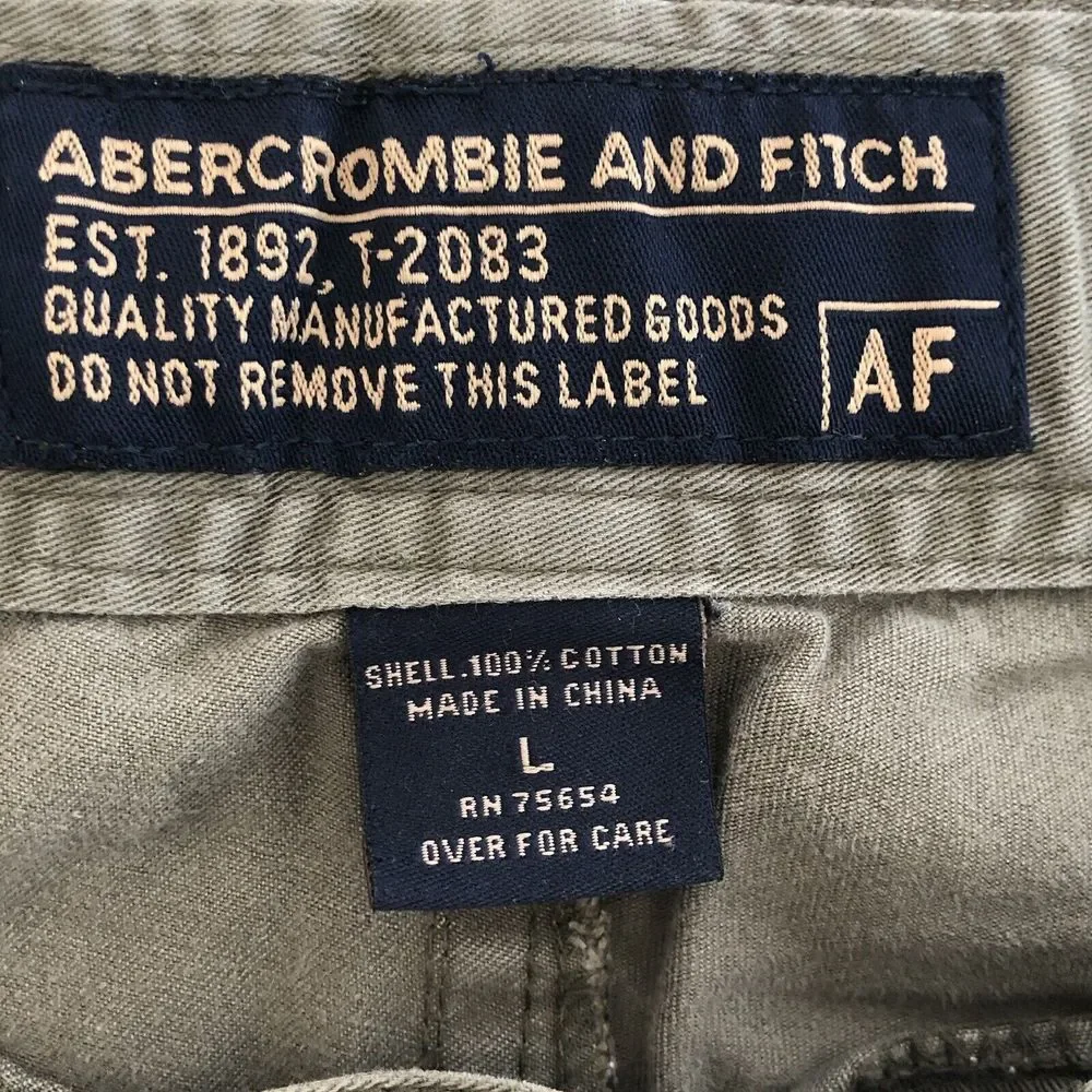 Abercrombie Fitch Men's Large Green Cargo Utility Baggy Y2K Belted Cargo‎ Shorts